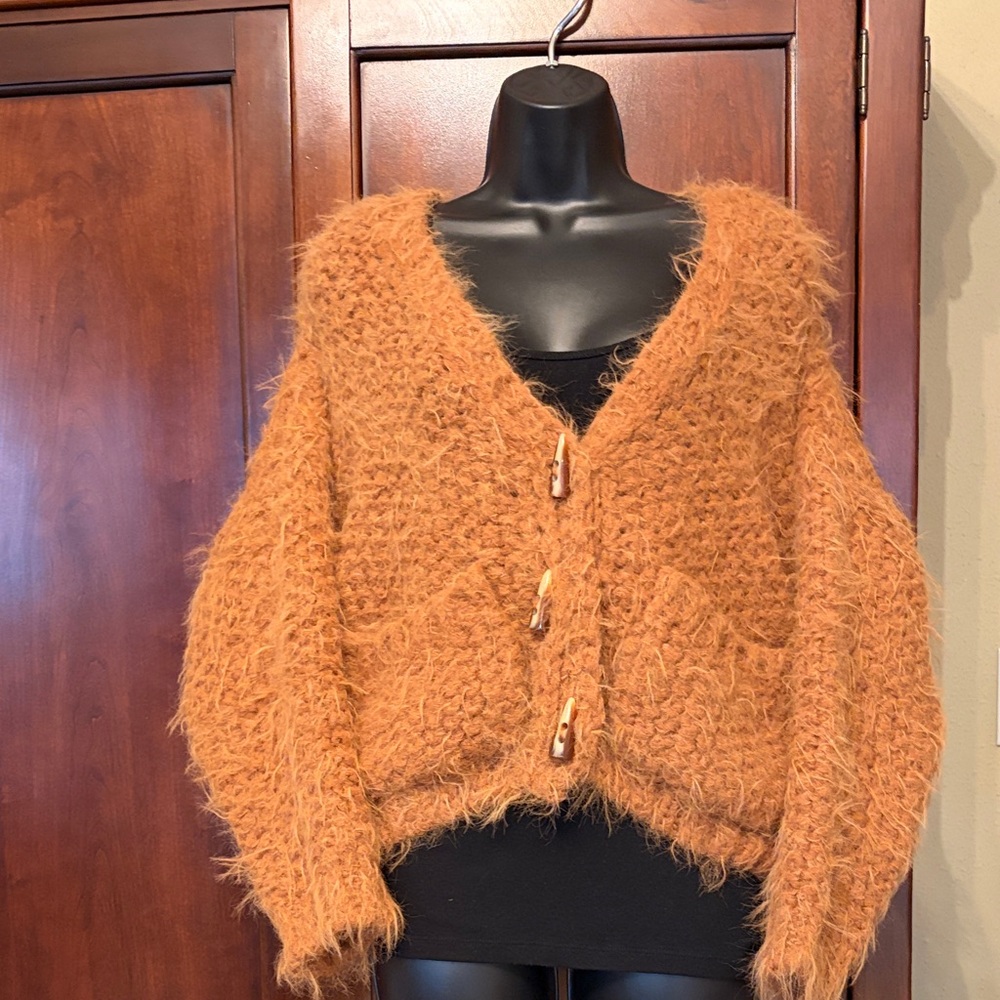 Altar'd State Cozy Knit Cardigan - Rust